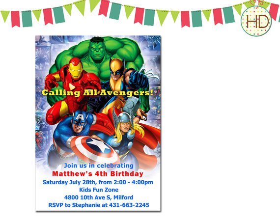 Marvel Personalized Invitations