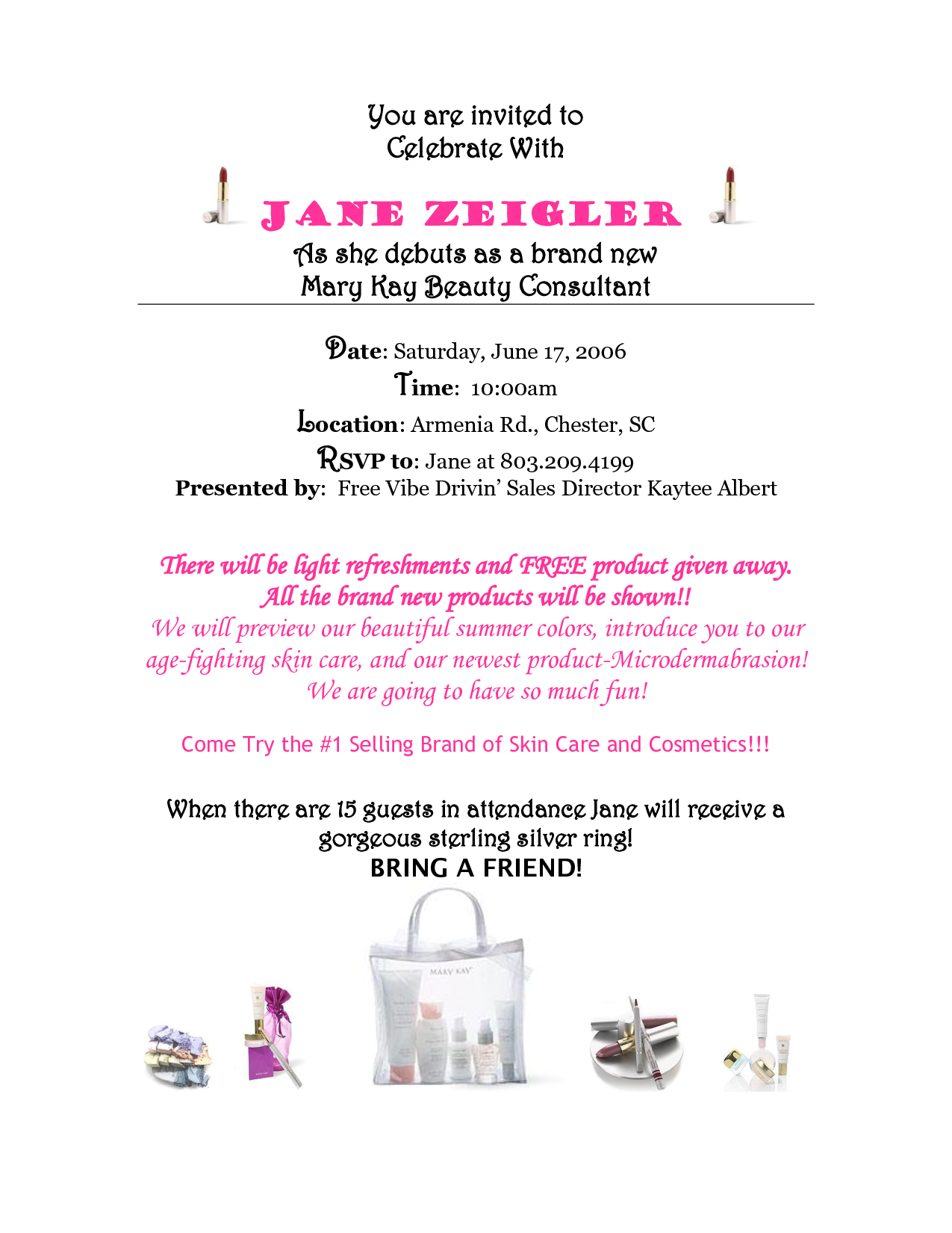 Mary Kay Debut Party Invitations