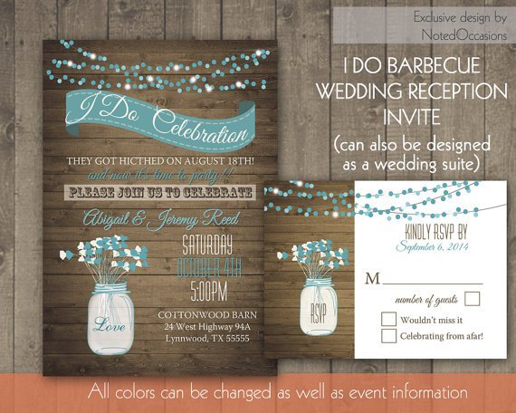 Mason Jar Bbq Invitations