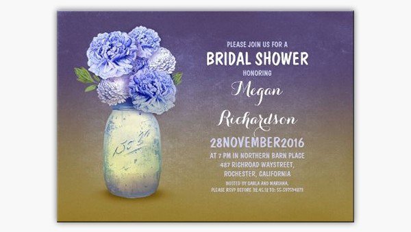 Mason Jar Bridal Shower Invitations