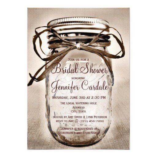Mason Jar Bridal Shower Invitations Templates