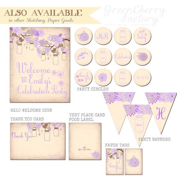 Mason Jar Invitations Etsy