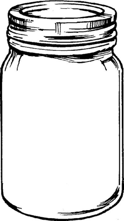 Mason Jar Outline For Invitation