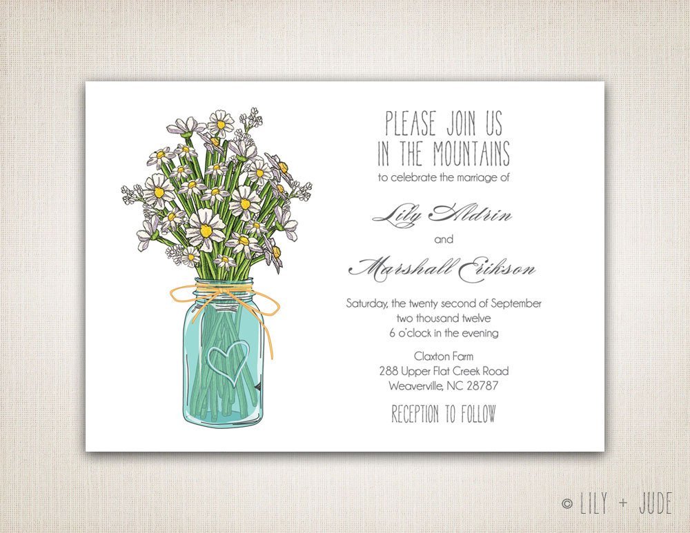 Mason Jar Wedding Invitations