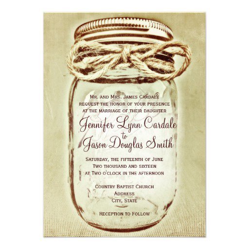 Mason Jar Wedding Invitations Free