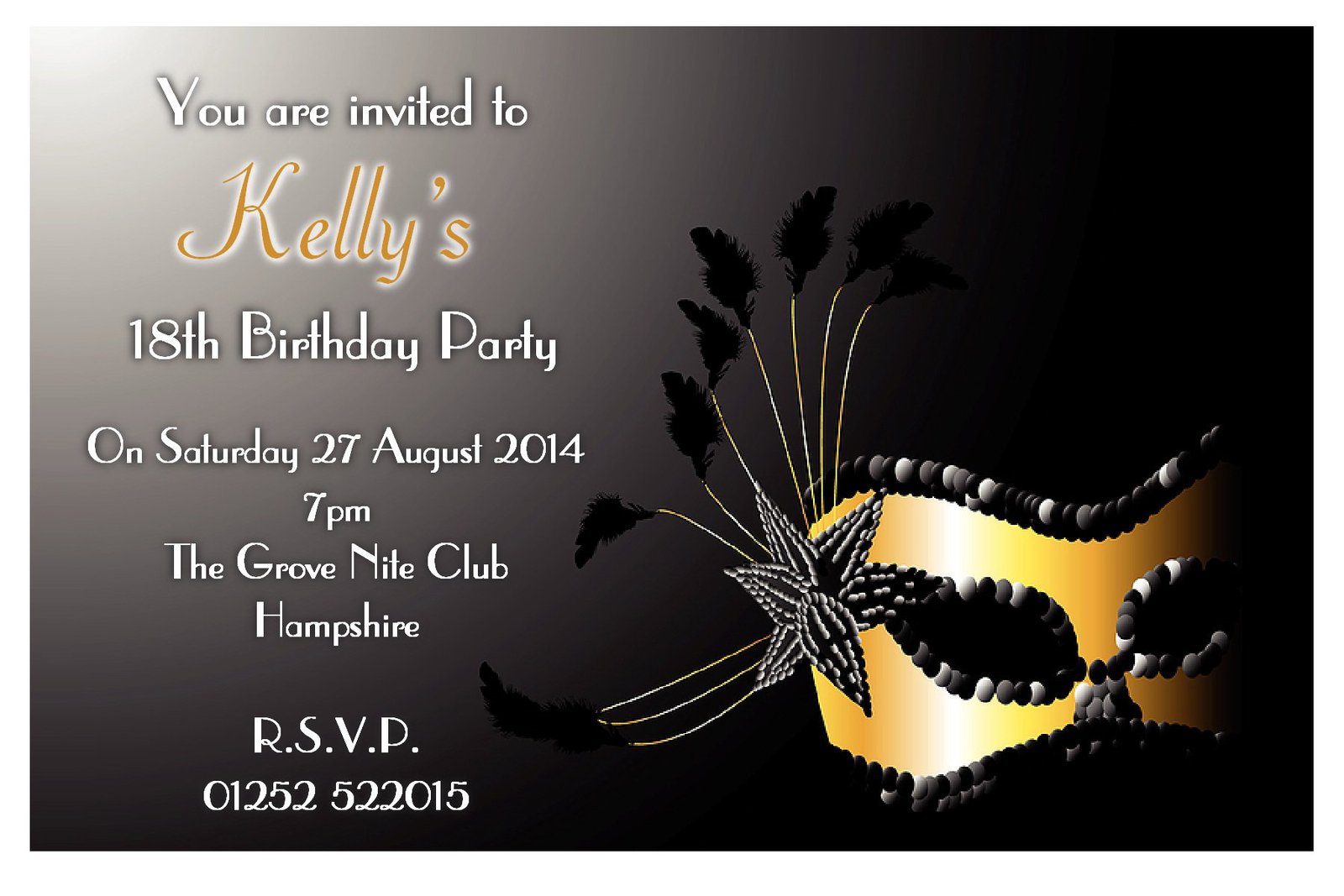 Masquerade Birthday Party Invitations