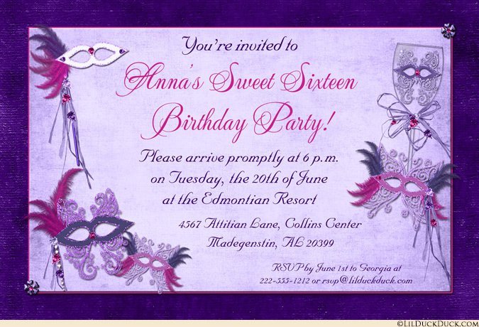 Masquerade Wedding Invitations Theme