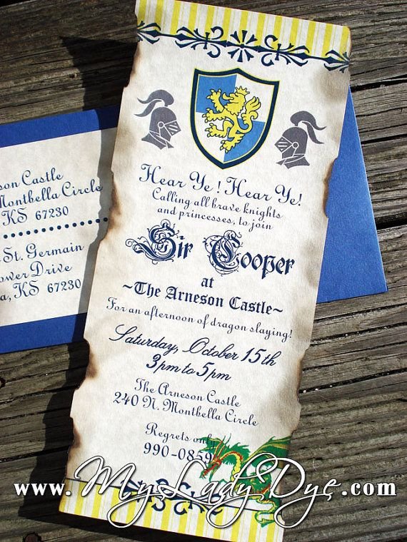 Medieval Themed Party Invitations