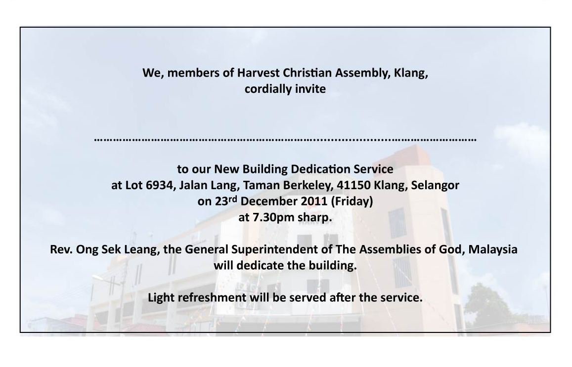 Memorial Dedication Invitation Wording