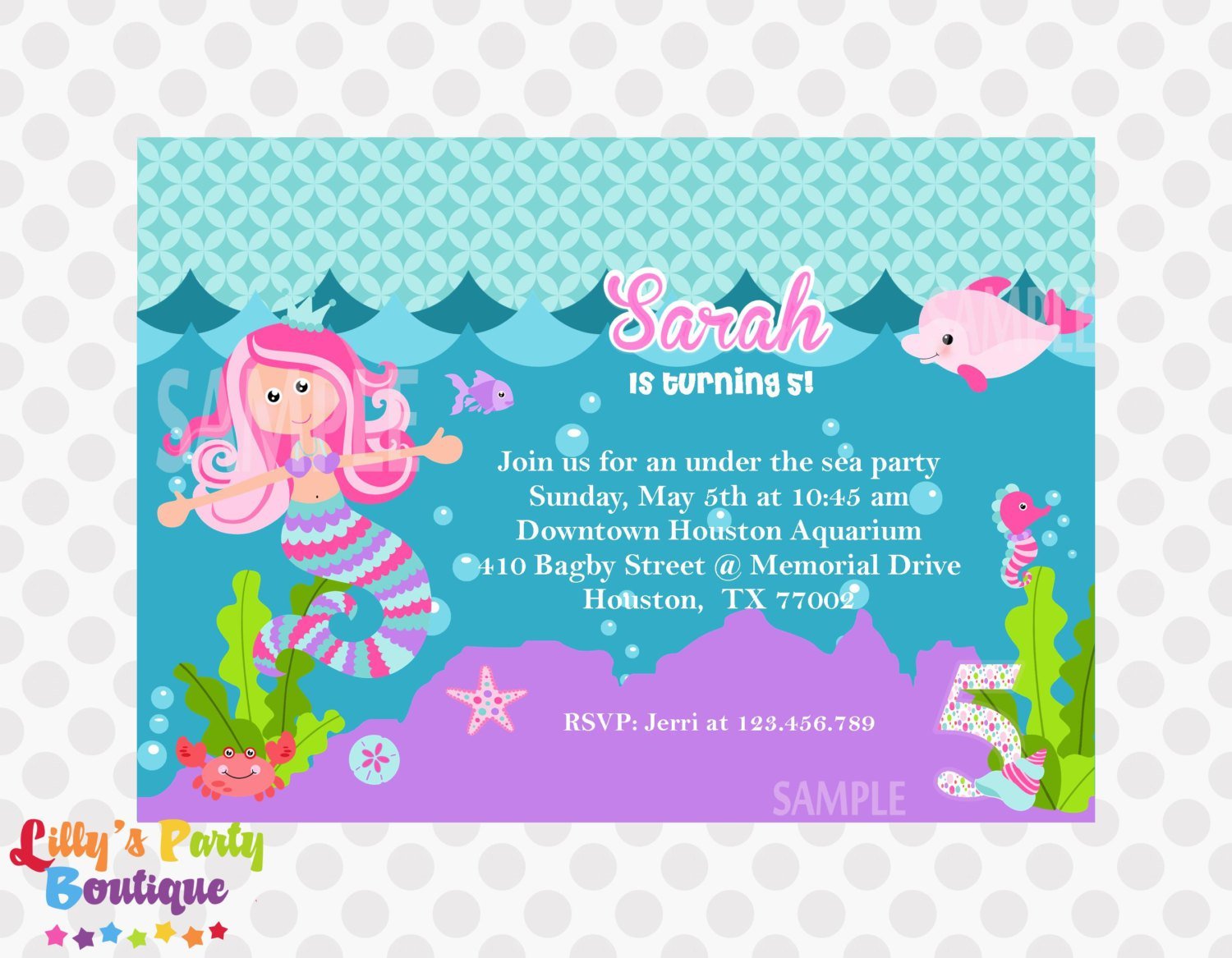 Mermaid Invitations Etsy