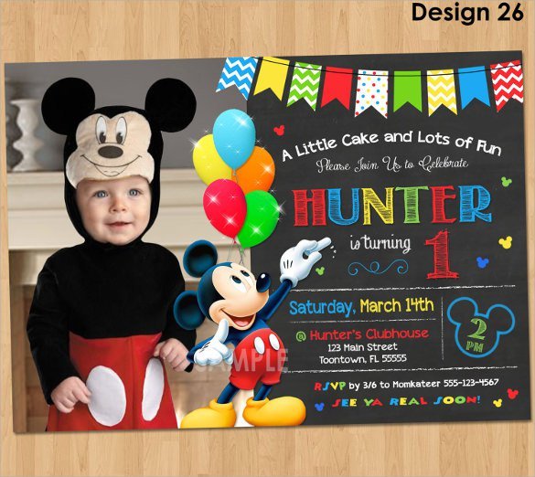 Mickey Mouse Birthday Invitation Wording