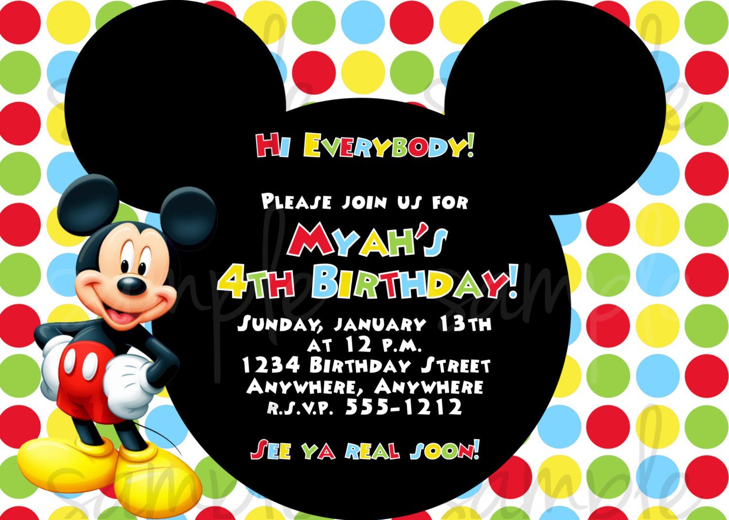 Mickey Mouse Clubhouse Invitation Wording Ideas