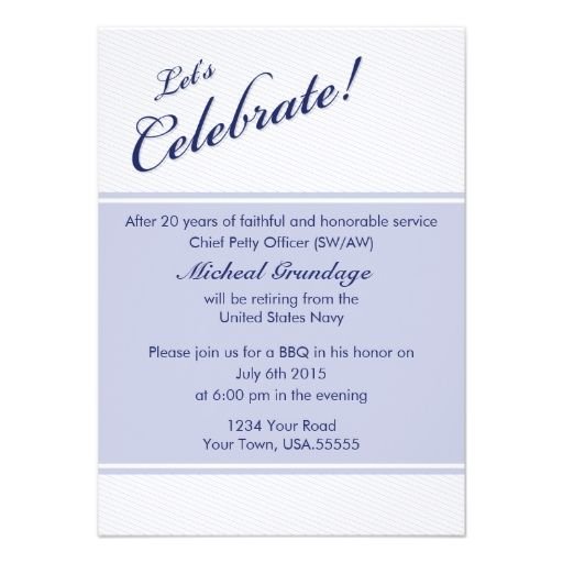 Military Retirement Invitations Templates