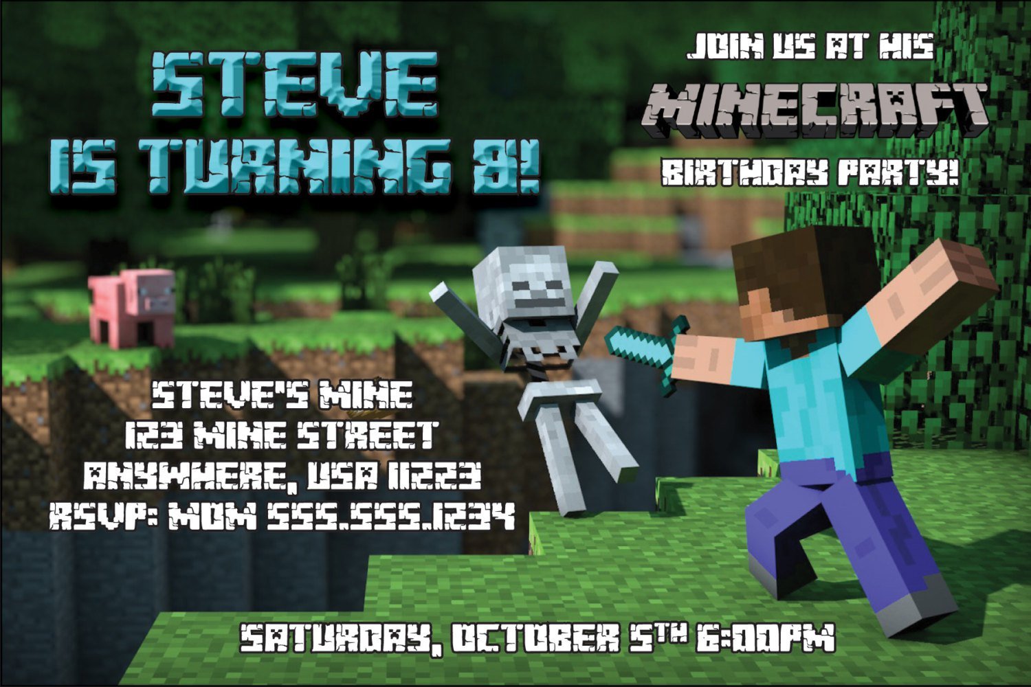 Minecraft Invitations Walmart