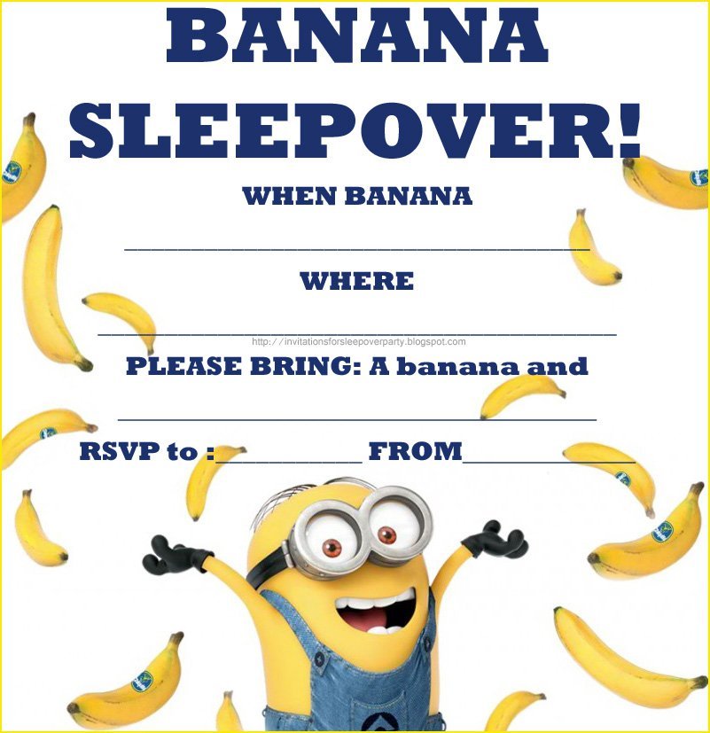 Minion Sleepover Invitations