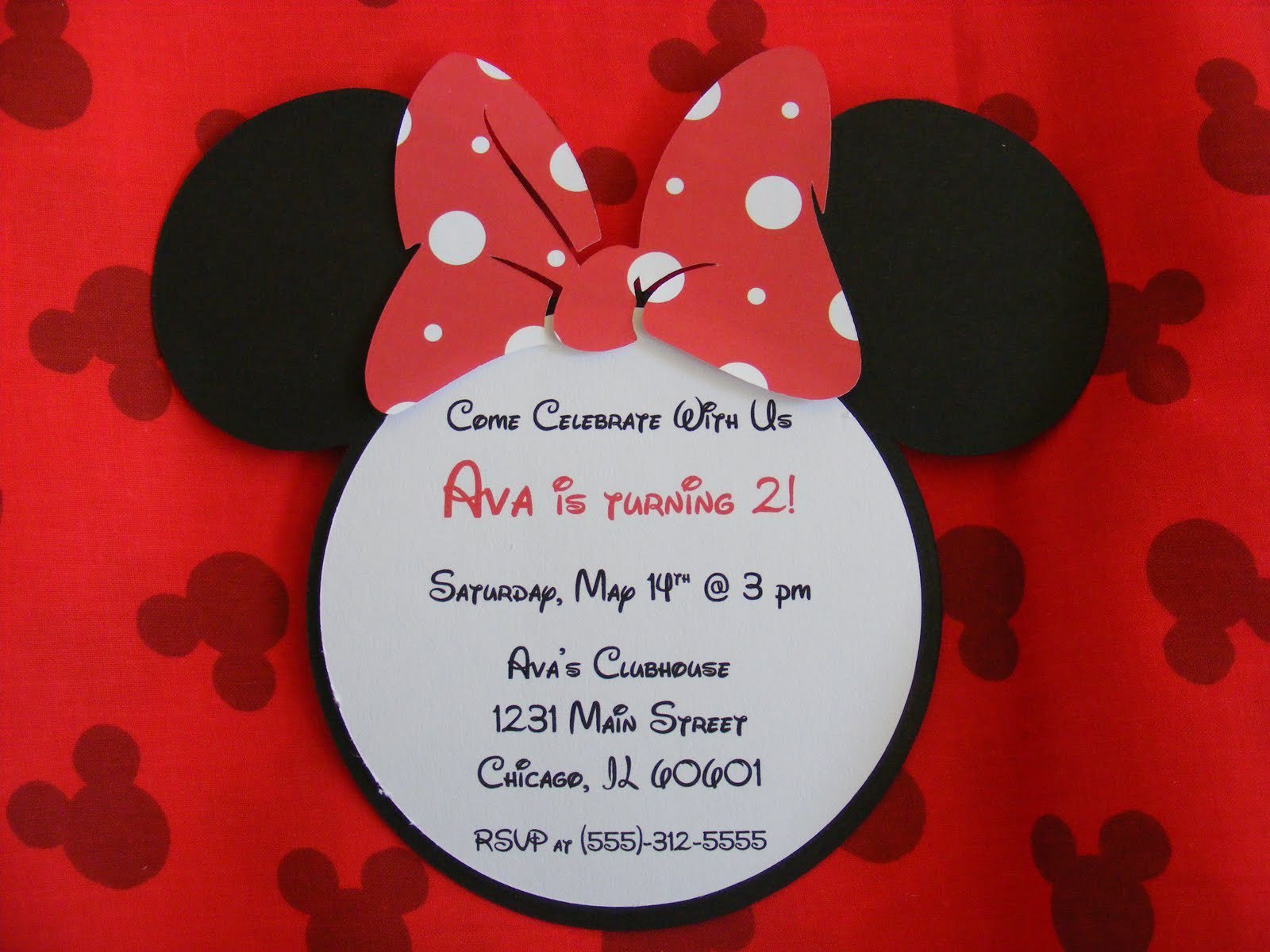 Minnie Mouse Red Printable Invitation