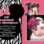 Minnie Mouse Zebra Birthday Invitations
