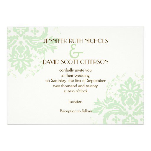 Mint Green Wedding Invitations