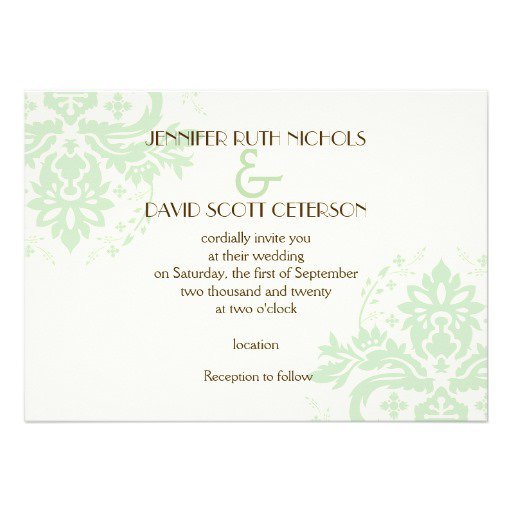 Mint Green Wedding Invitations