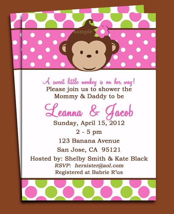Mod Monkey Invitation Templates Art