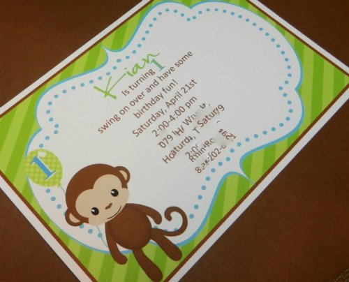 Monkey 1st Birthday Invitation Wording