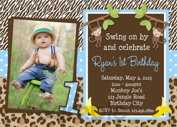 Monkey Birthday Invitations For Girls