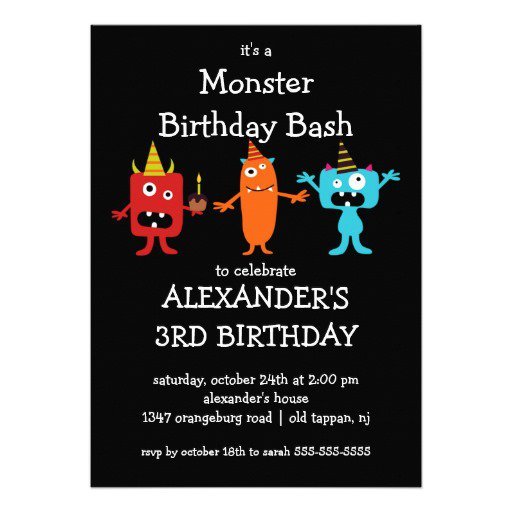 Monster Bash Birthday Invitations