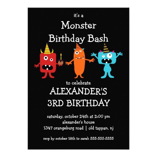 Monster Bash Birthday Invitations