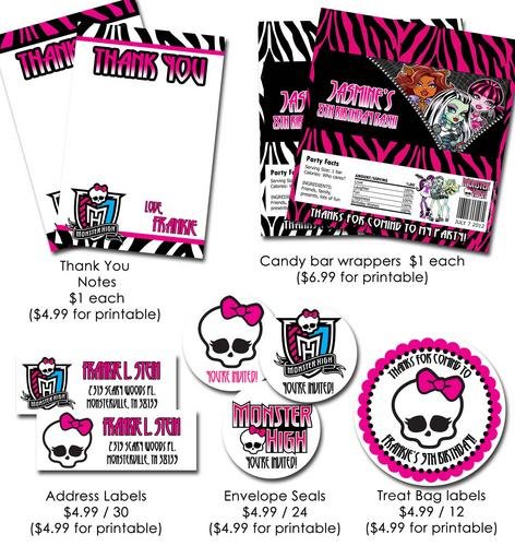 Monster High Invitations Templates