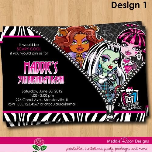 Monster Party Invitations Printed