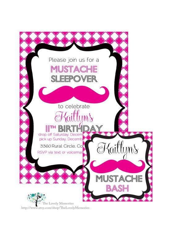 Moustache First Birthday Invitations