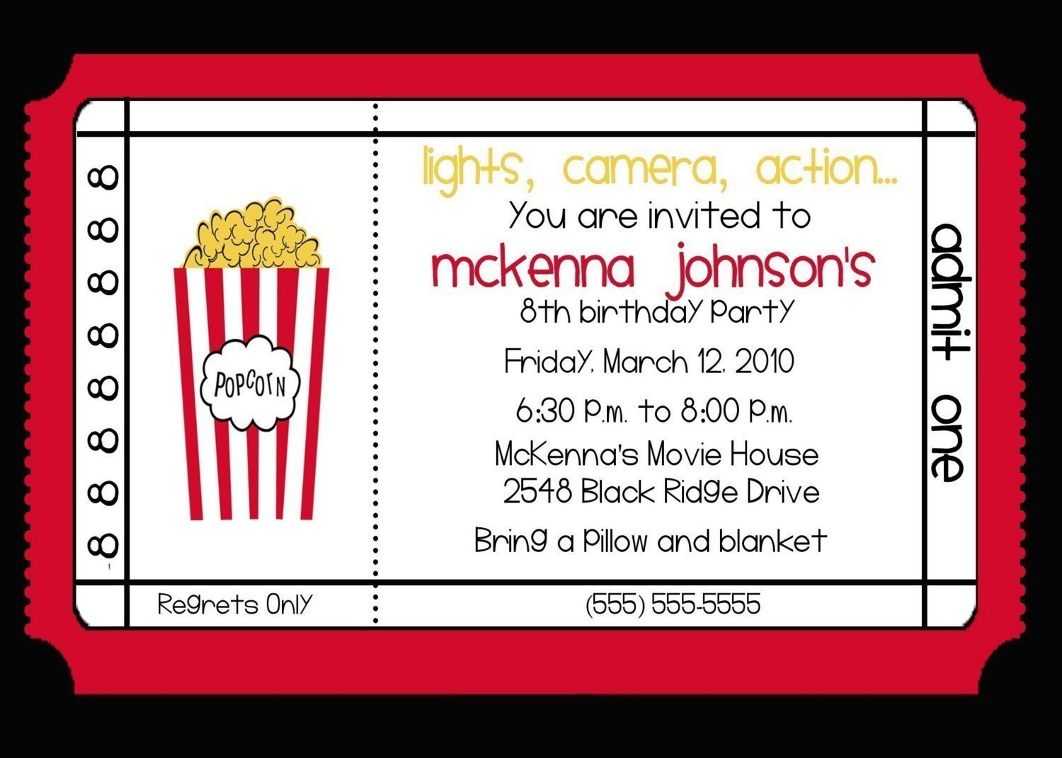 Movie Theater Invitations