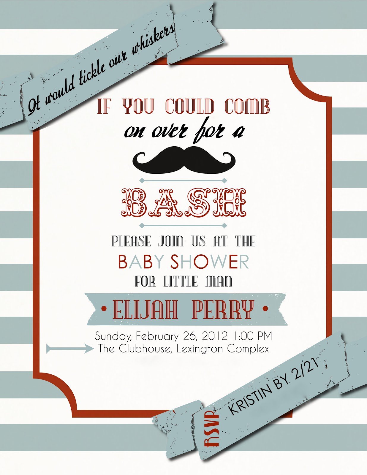 Mustache Baby Shower Invitations Free Templates