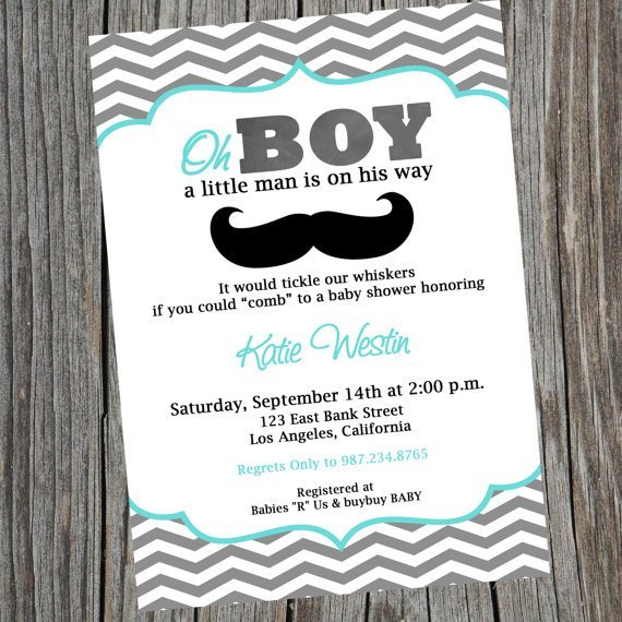 Mustache Baby Shower Invitations Printable