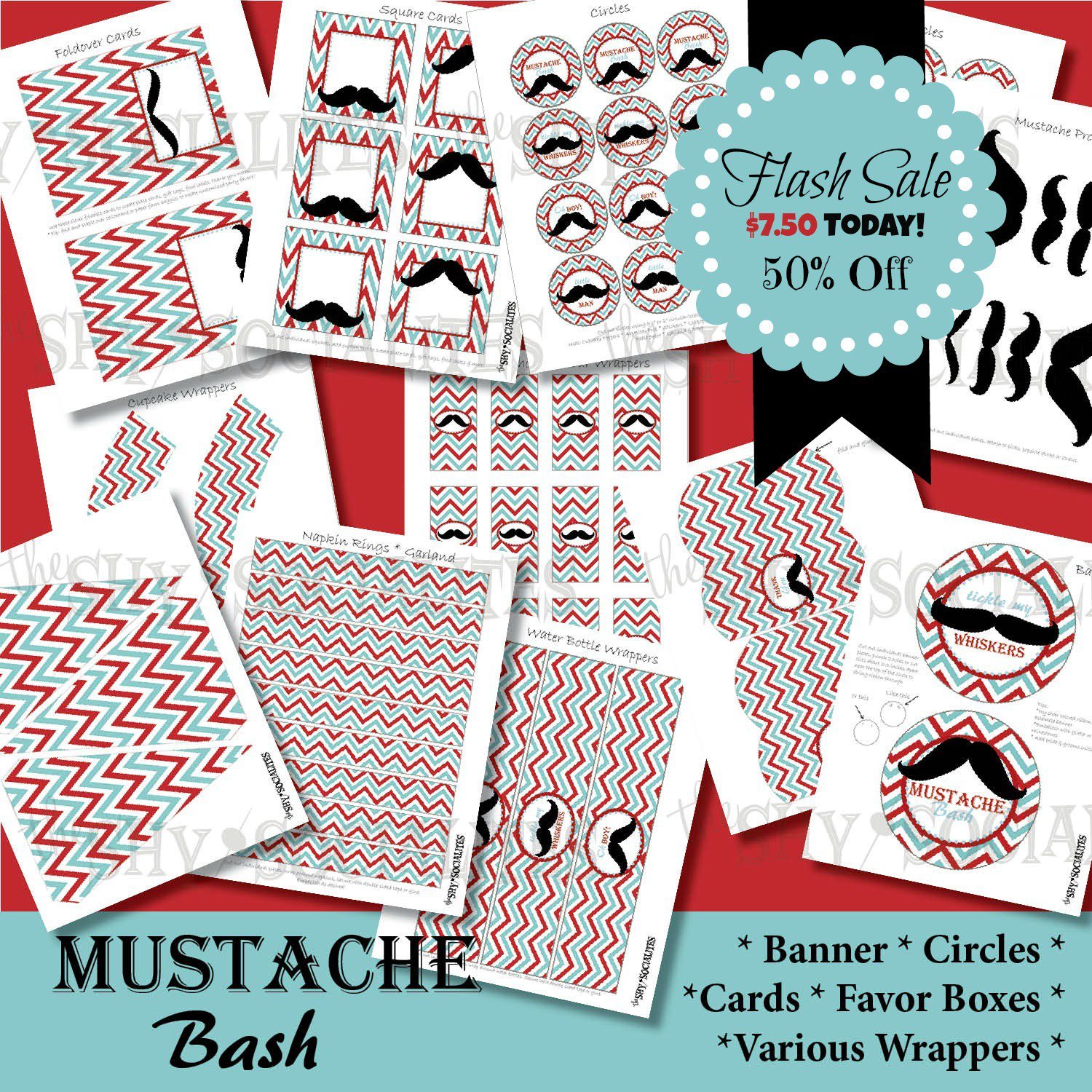 Mustache Invitation Templates