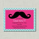 Mustache Party Invitations For Girls