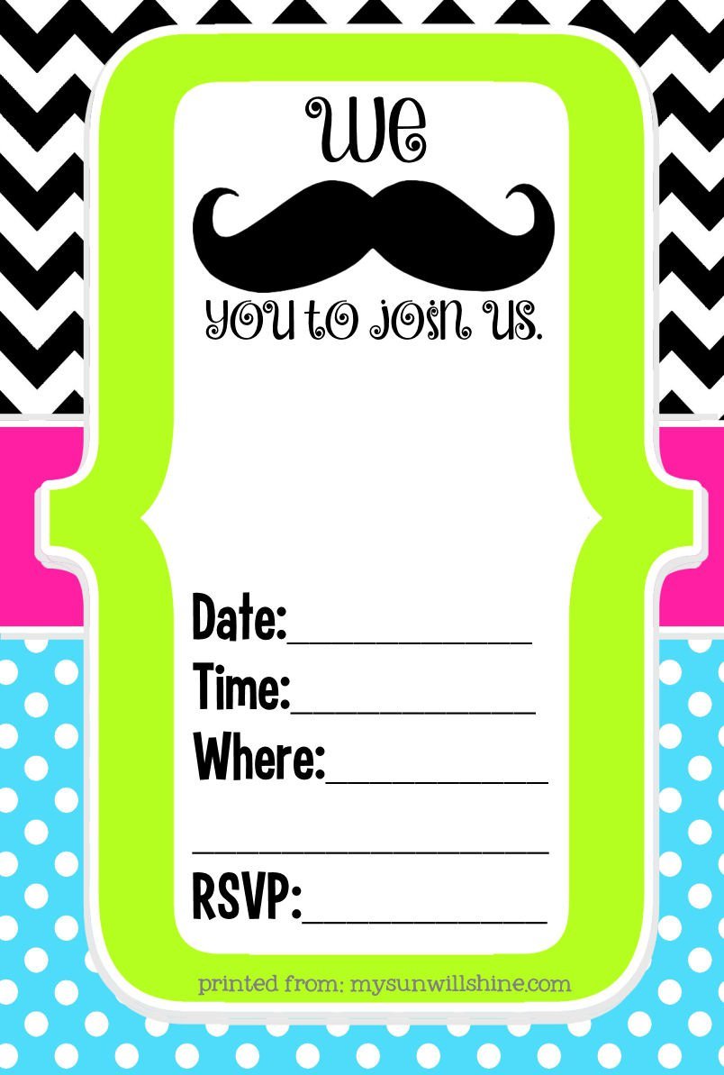 Mustache Party Invitations Halloween