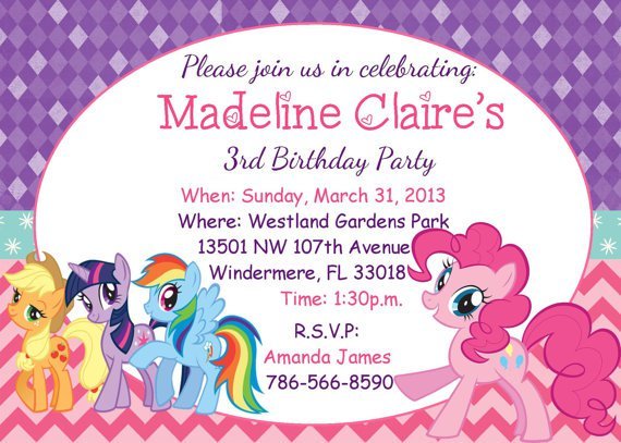 My Little Pony Birthday Invitations