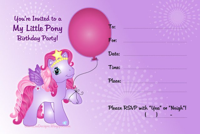 My Little Pony Birthday Invitations Free Printable