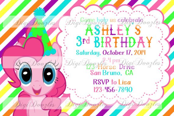 My Little Pony Invitation Wording