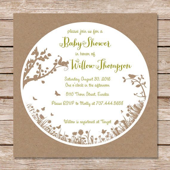 Nature Inspired Baby Shower Invitations
