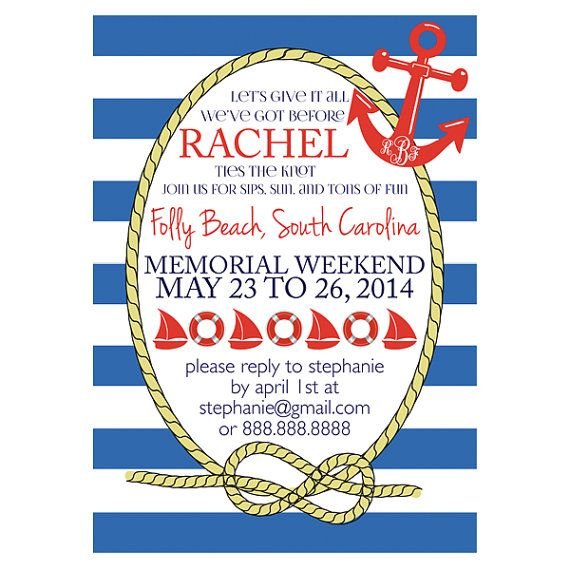 Nautical Bachelorette Invitation