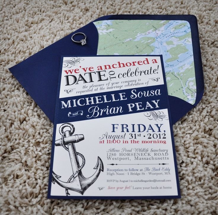 Nautical Wedding Invitations Etsy