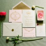 Navy Blush Gold Wedding Invitations