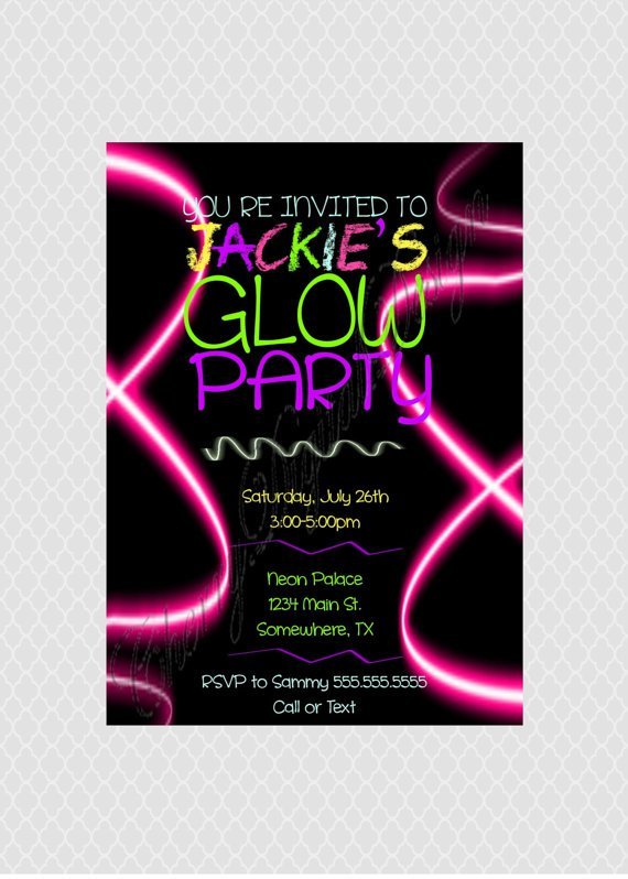 Neon Print Invitations