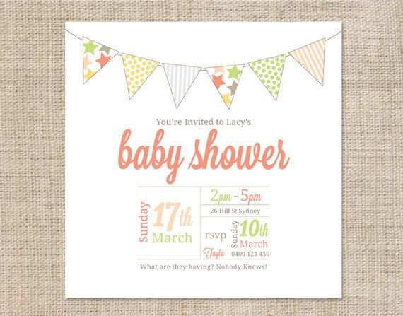 Neutral Baby Shower Invitations Templates Editable