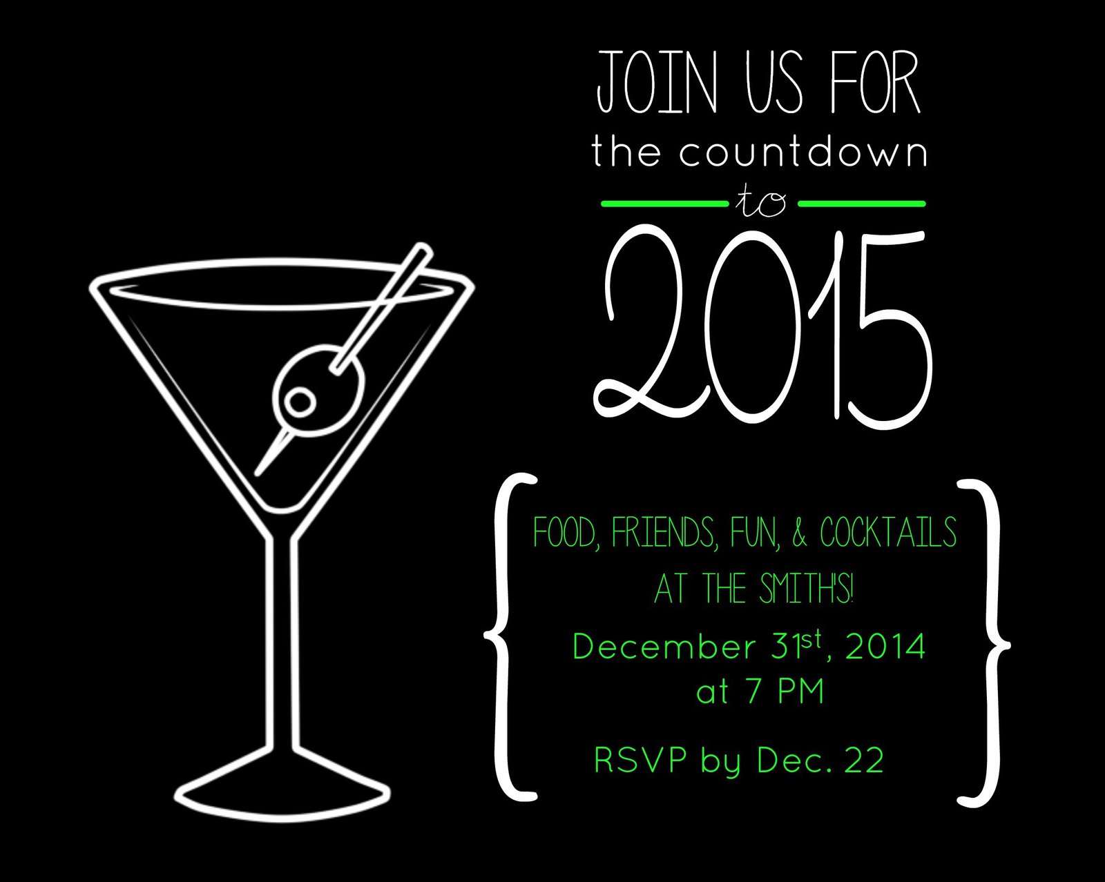 New Years Eve Party Invitation Example