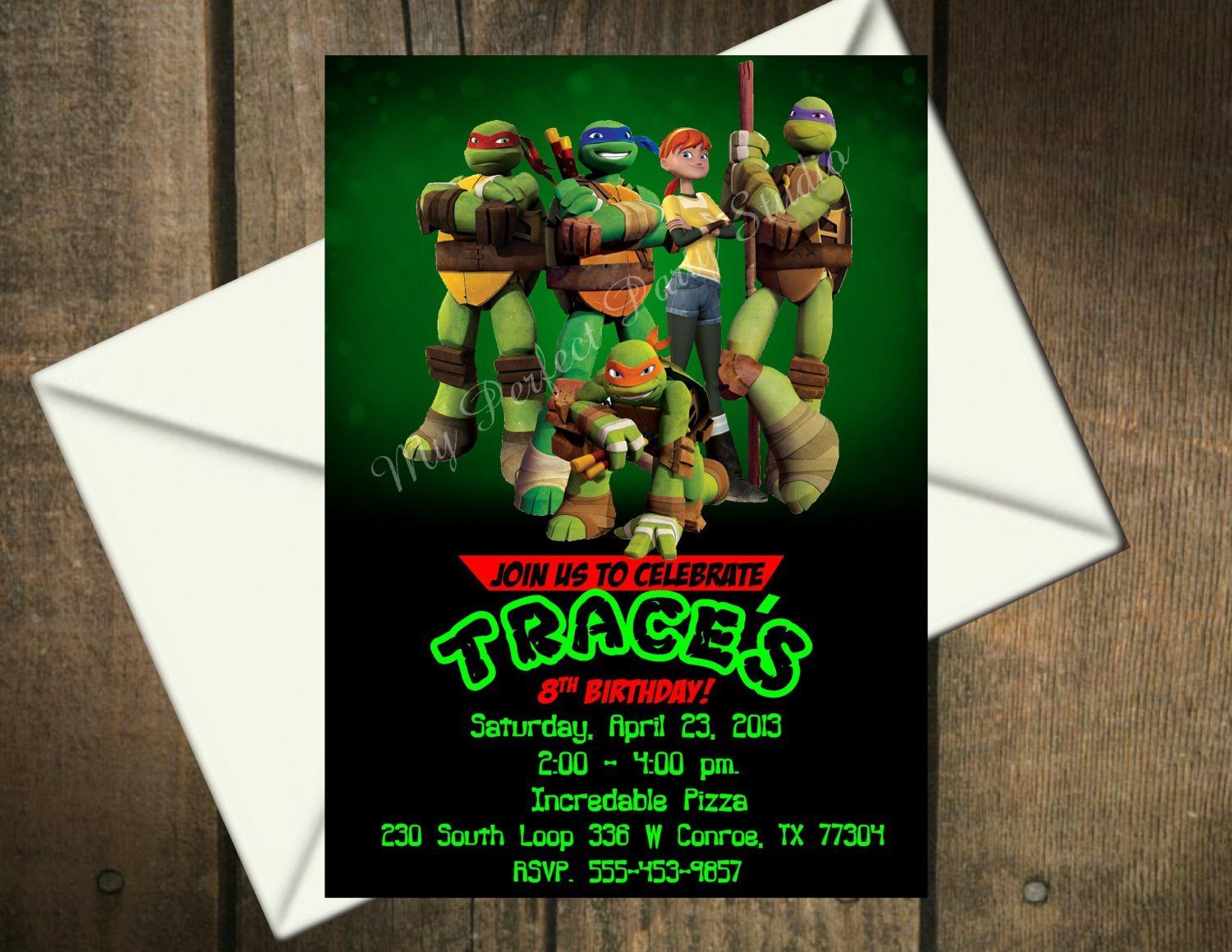 Ninja Turtle Birthday Party Invitations