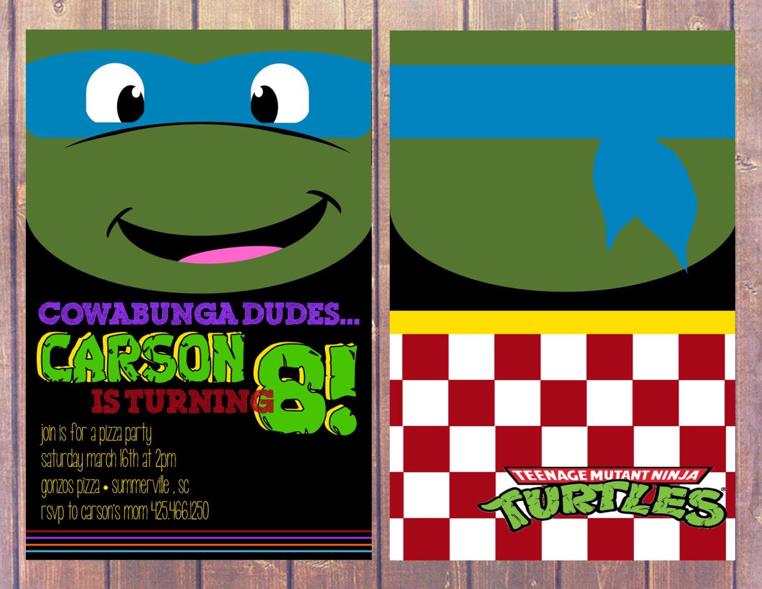Ninja Turtle Birthday Party Invitations Printable Free