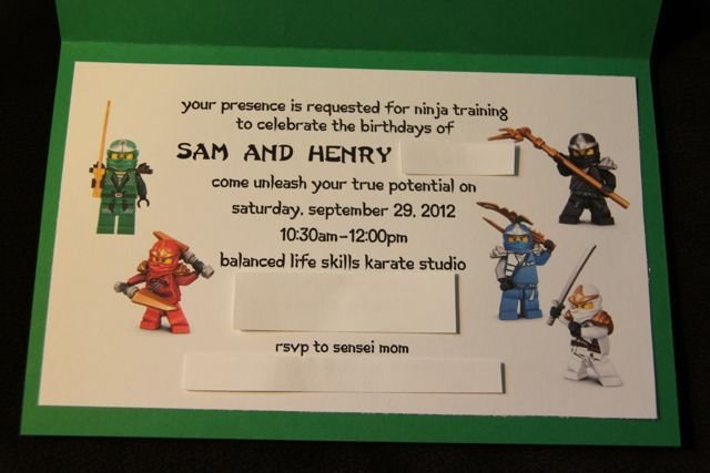 Ninjago Birthday Invitations Free